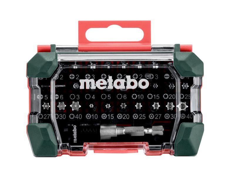 Metabo Bit-Box SP, 32-teilig Hochwertige, robuste Box mit ausziehbarer Eurolochaufhängung