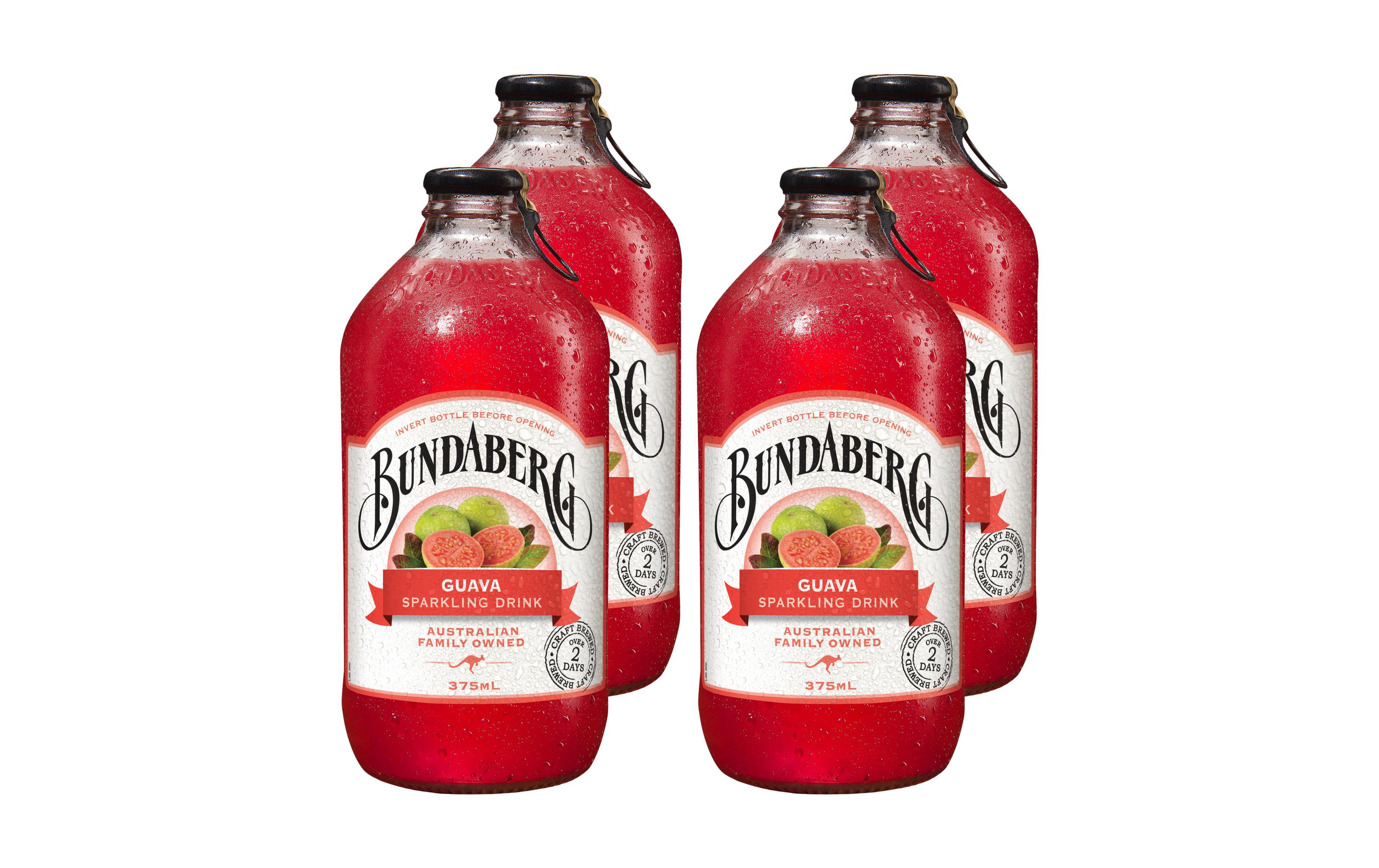 Soft-Drinks Guava 4 x 375 mlKohlensäurehaltiges Erfrischungsgetränk mit Guavengeschmack