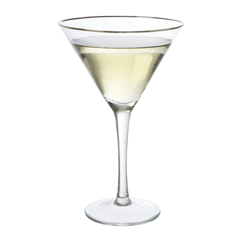 Martiniglas gouden rand - glas - 220 ml