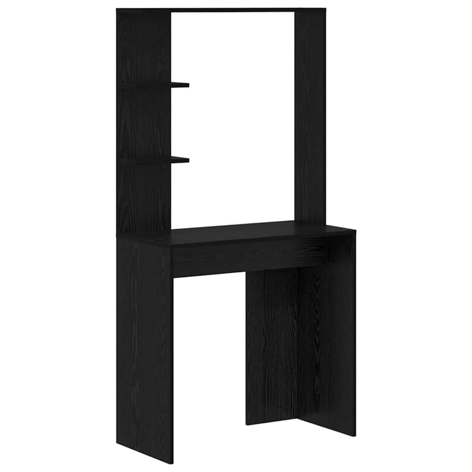 vidaXL Bureau met opbergruimte 2 st zwart eiken 78,5 x 37 x 154,5 cm