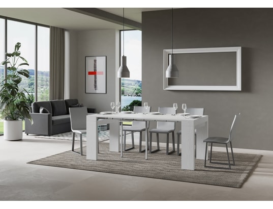 ITAMOBY - Console extensible roxell 90x40/300cm frêne blanc