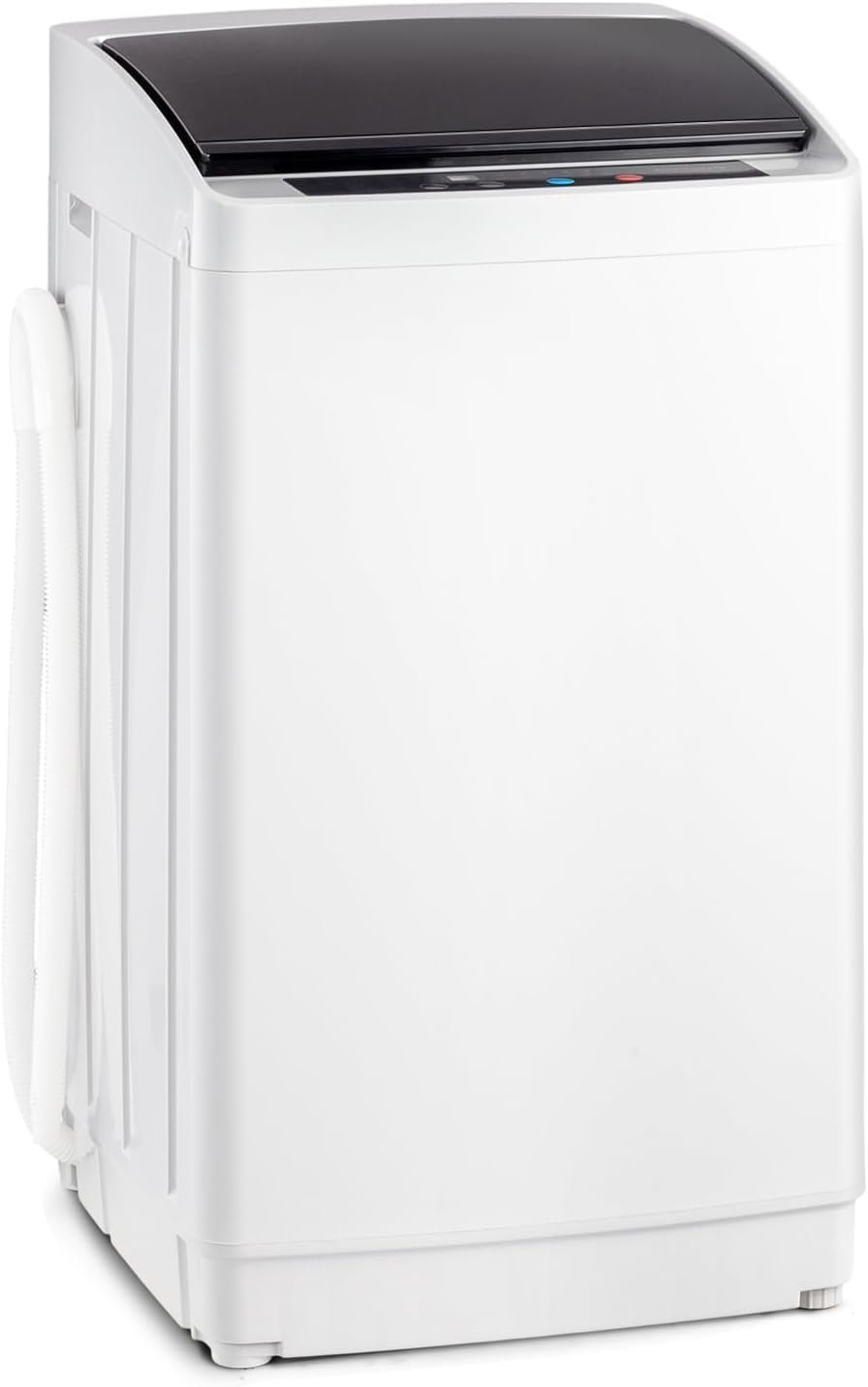 LEADZM Toplader Waschmaschine 5KG，Waschvollautomat mit Schleuder mit Edelstahltrommel，Mini Waschmaschine ideal für Apartments und Wohnmobile (5KG)