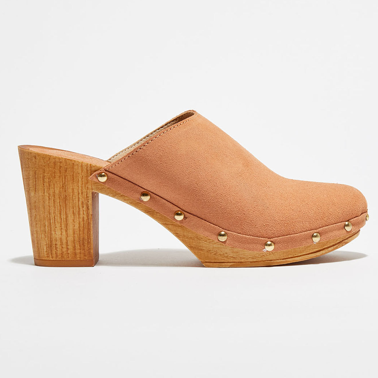 Apologie Studio Sabots en Velours de Cuir Aria blush - Talon 8 cm