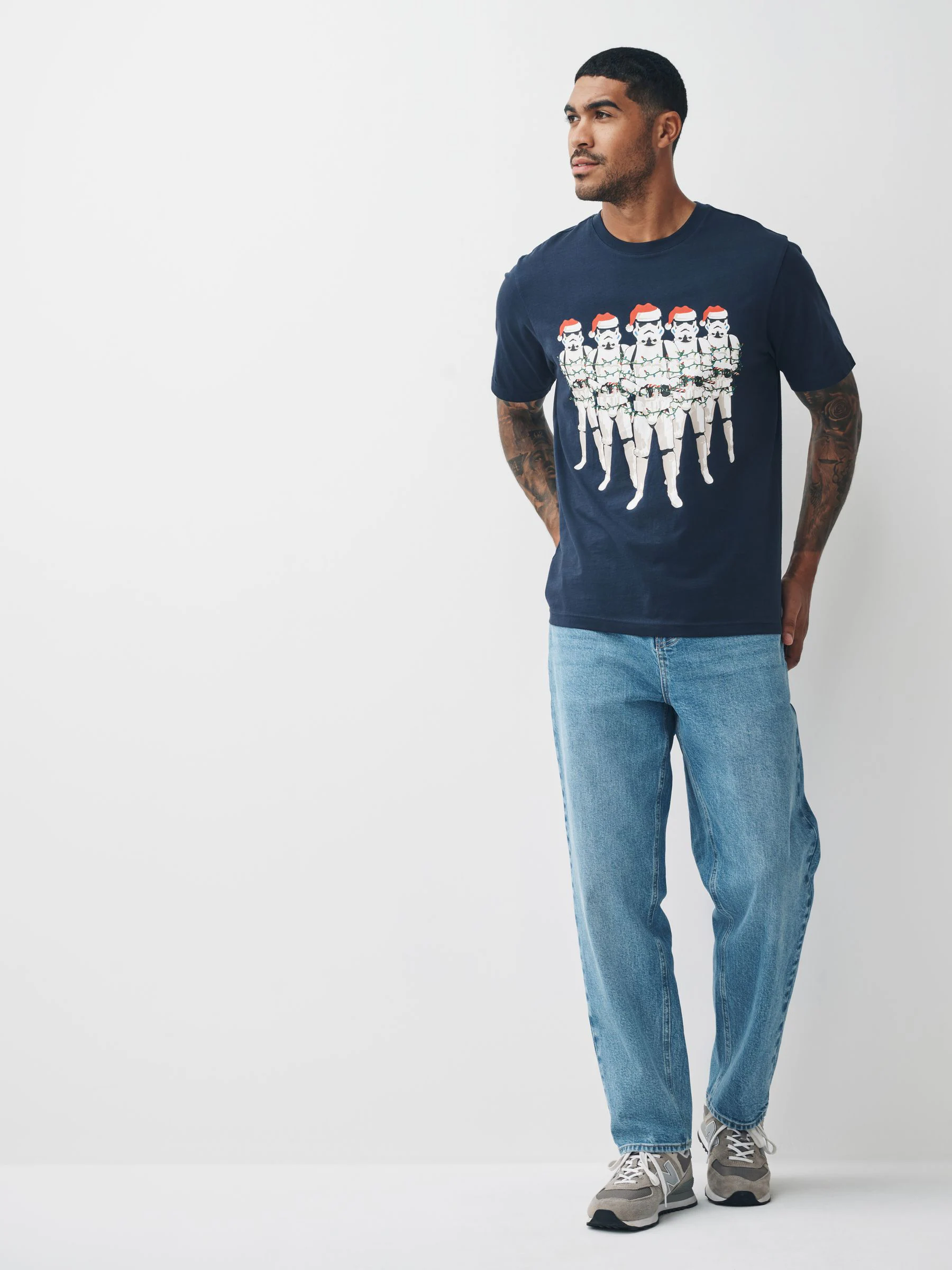 Marineblauw Stormtrooper - Normale Pasvorm - Kerstmis T-shirt met grafische print