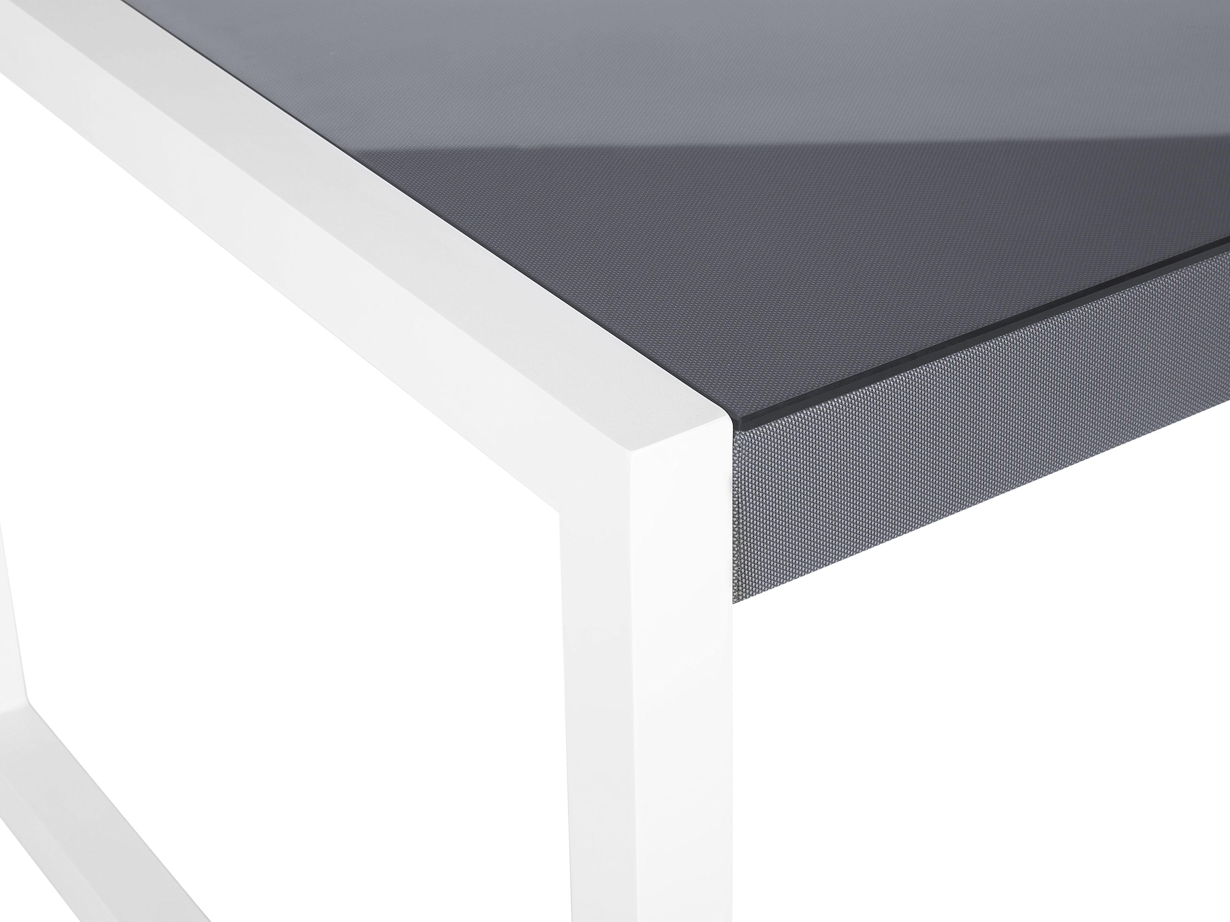 Tuin eettafel BACOLI 210 cm 90 cm Glas Gebroken wit