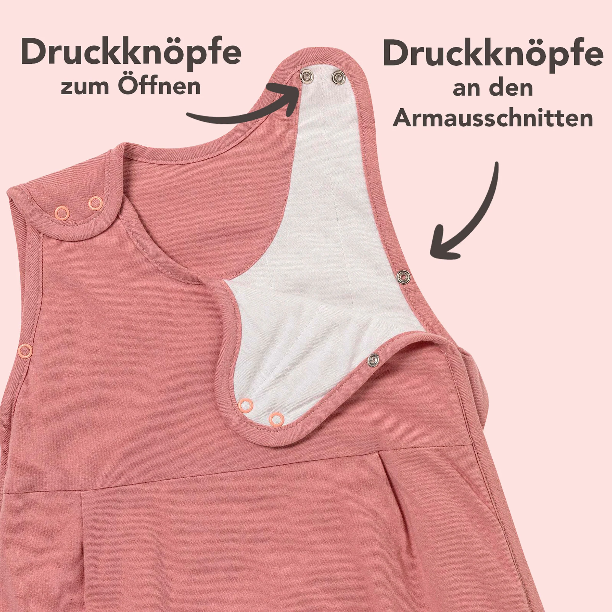 schlummersack Schlafsack ohne Füßen 1.0 Tog Pastellrosa