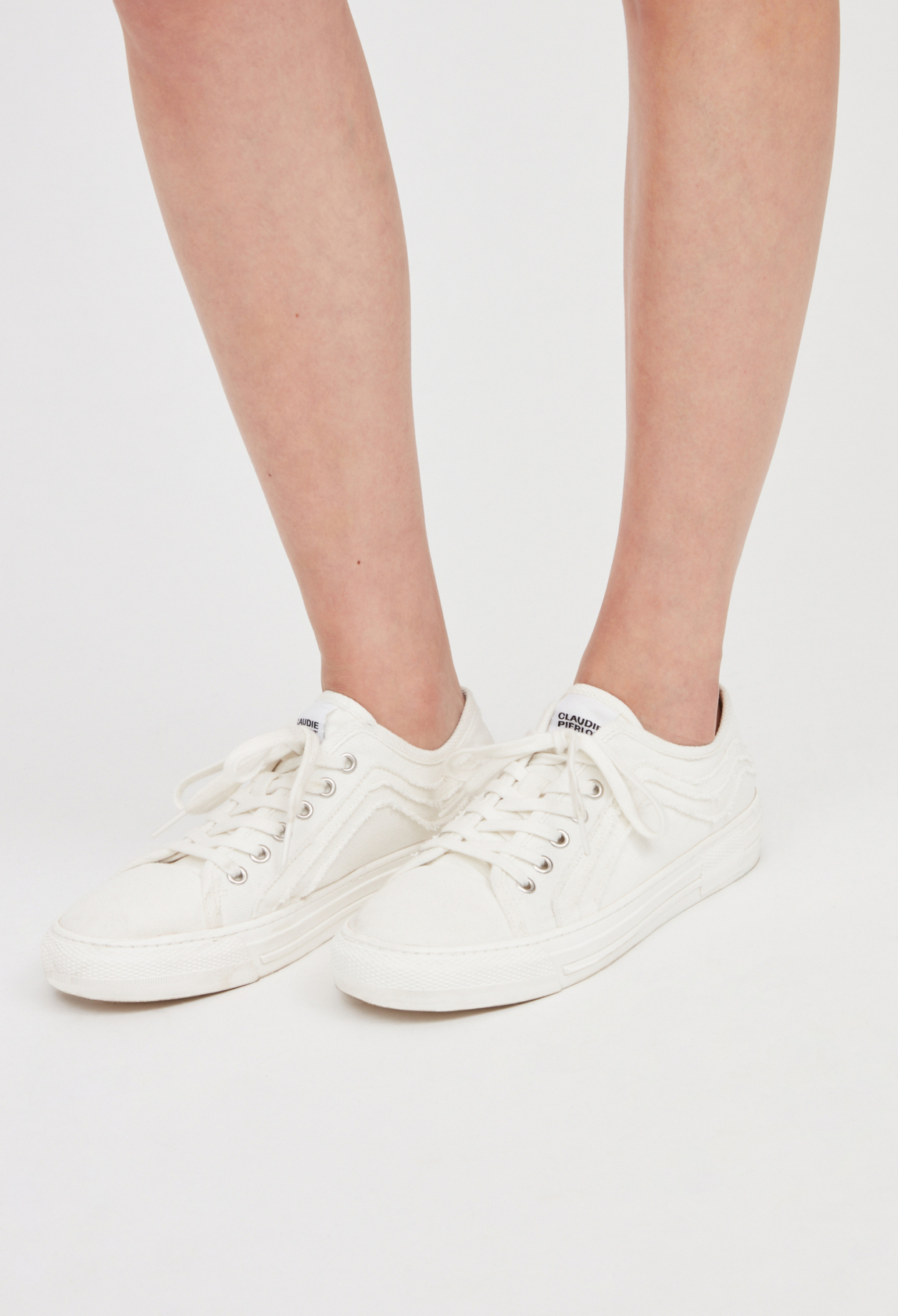 Baskets ecru basses en toile