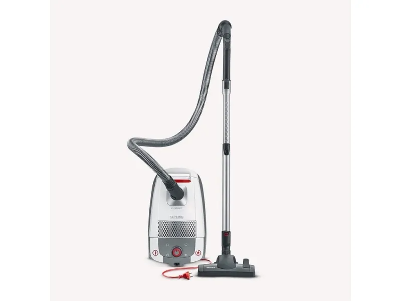 SEVERIN S'POWER BC 7047 - Støvsuger - beholder - pose - 850 W - hvid/rød