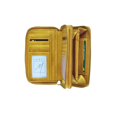 Porte-monnaie double fermeture éclair Savannah - ocre - label M