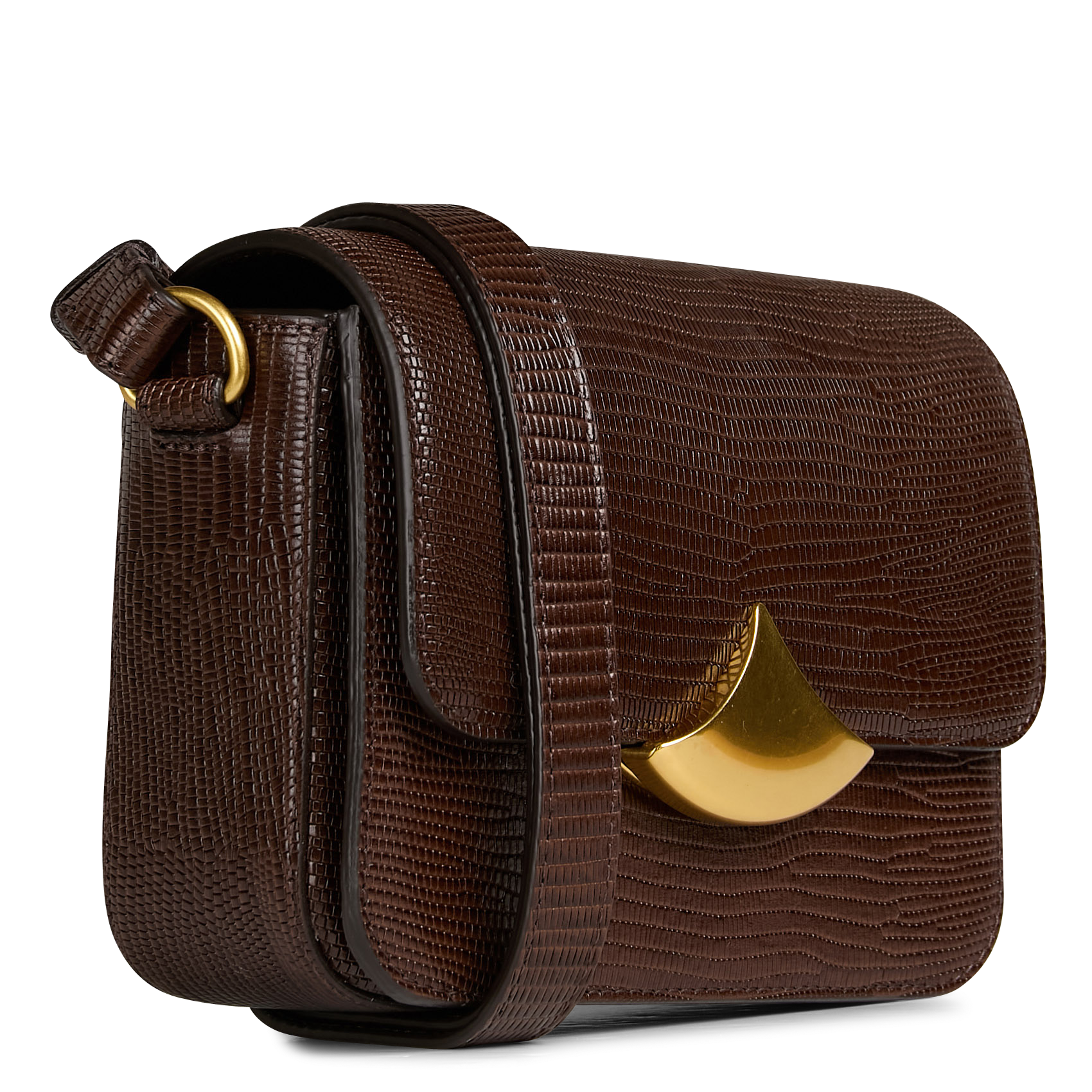 DIVILUZ MIMO E - Sac bandoulière en cuir effet crocodile | Marron