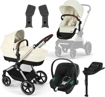 Cybex EOS Lux Duovogn inkl. Aton B2 & Base, Taupe/Seashell Beige