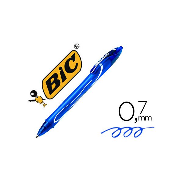 Bic Esferográfica Gelocity Quick Dry Azul 12 Un.