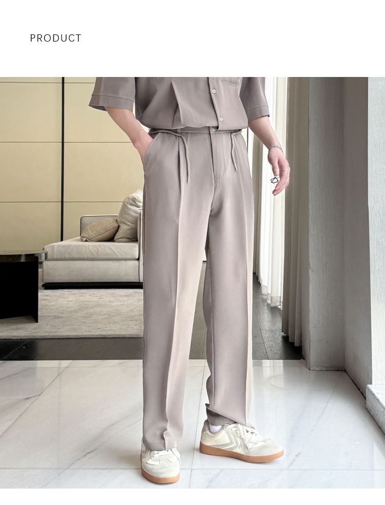 Freehop - Mid Rise Plain Straight Leg Broek