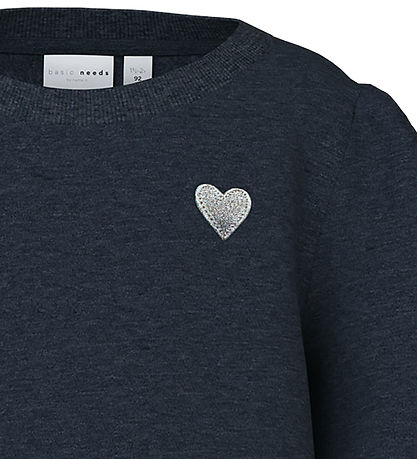Name It Sweatshirt - NmfVima - Dark Sapphire m. Herz