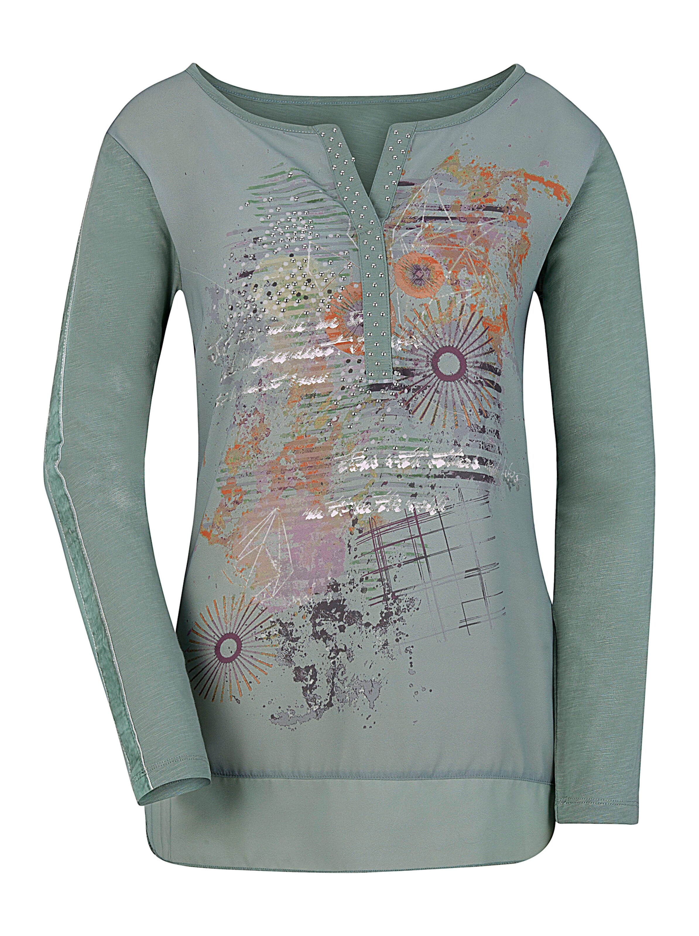 Blusenshirt in mint-bedruckt