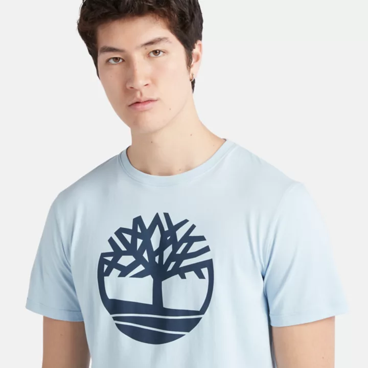 T-shirt à logo arbre Kennebec River pour homme en bleu clair