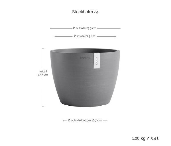 Ecopots Kunststoff-Topf Stockholm, rund