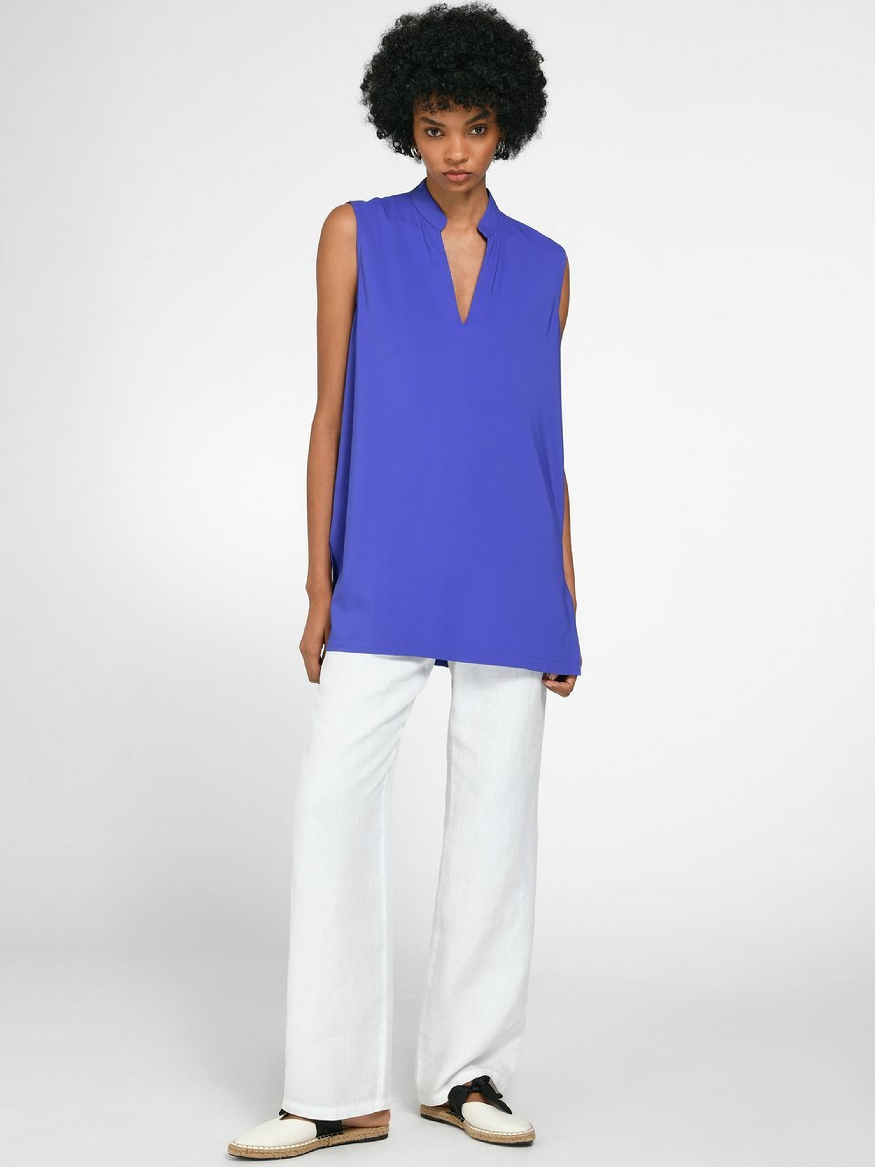 Ärmellose Long-Bluse