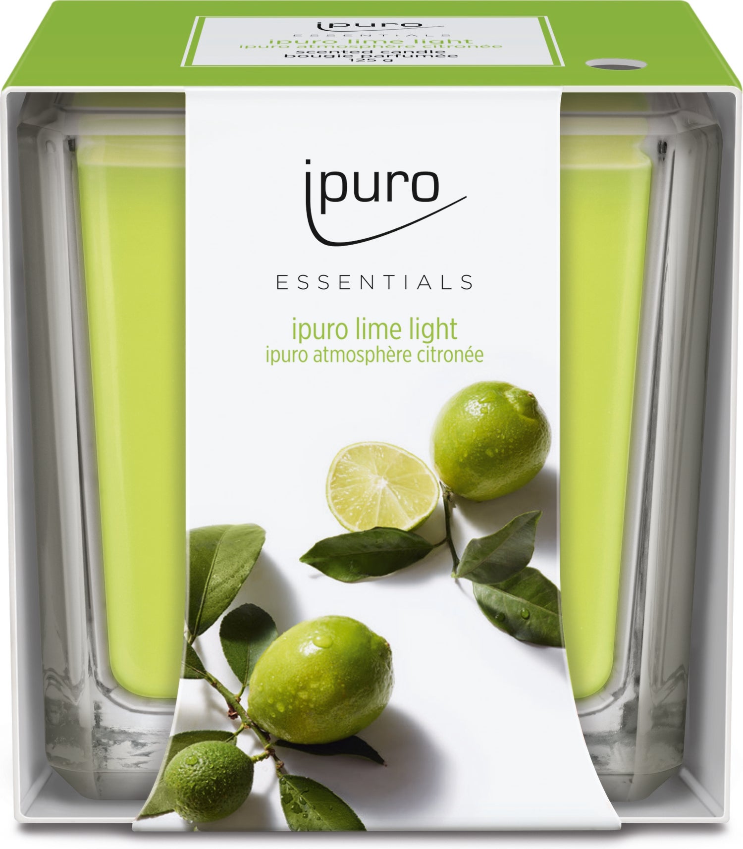 Ipuro geurkaars Essentials Lime Light 26 uur D 7,1 H 12 cm