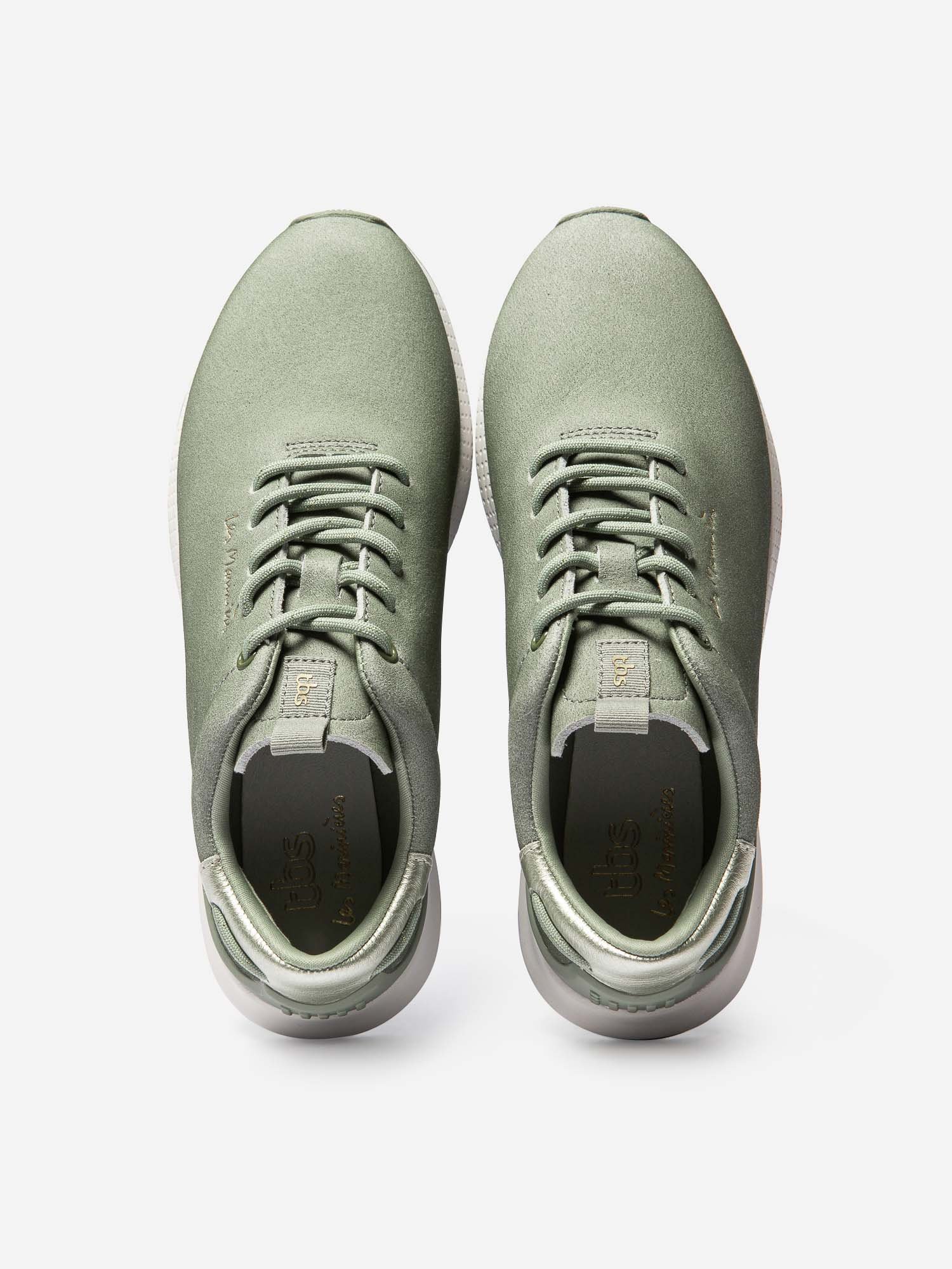 Baskets Femme Confort Cuir Vert