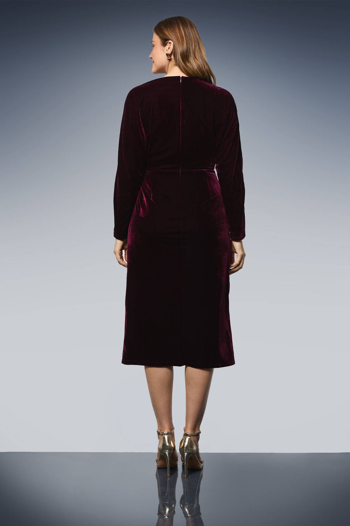 Wallis Robe Mi-longue en Velours avec Détail Nœud