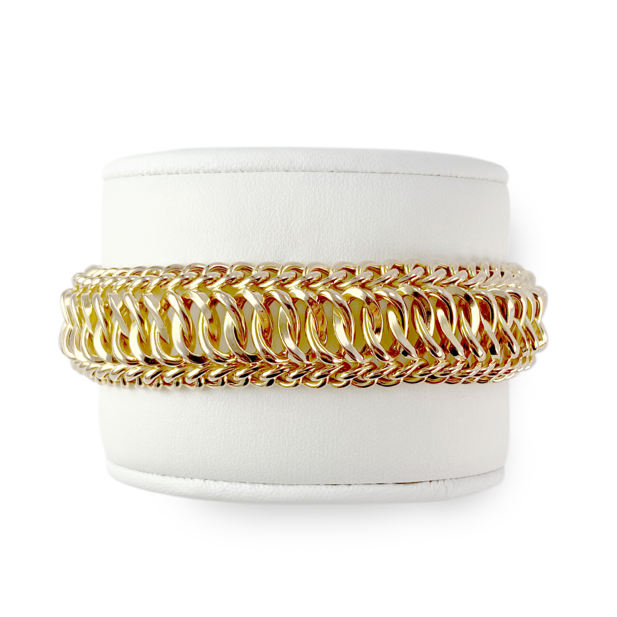 Bracelet d'occasion or 750 jaune 21 cm maille fantaisie