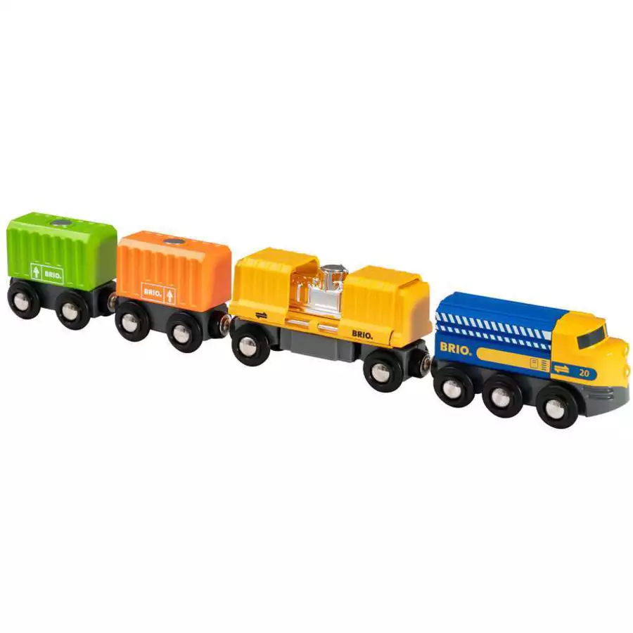 Brio Güterzug mit drei Waggons bunt