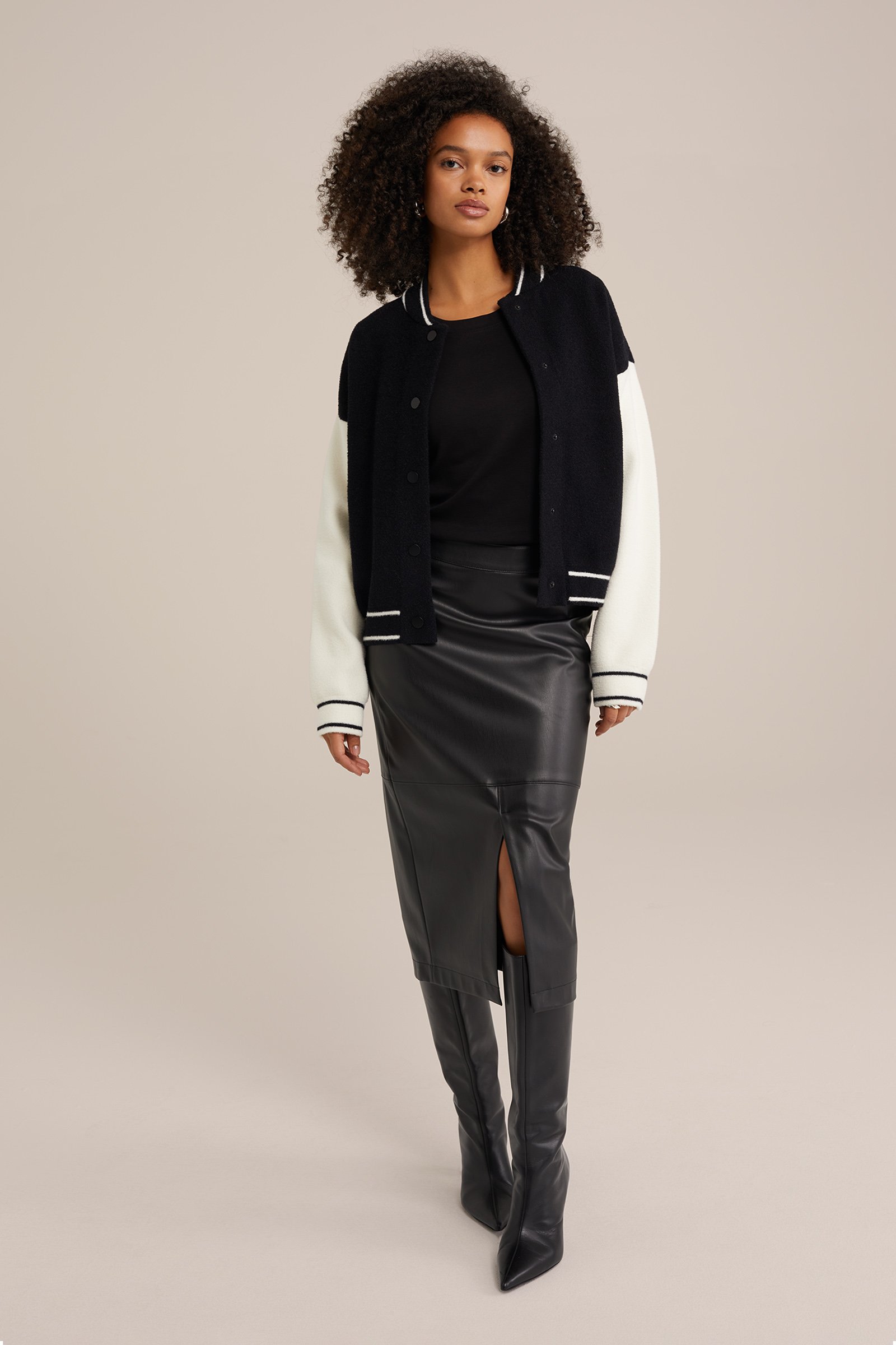 T-shirt van katoen WE Fashion Zwart