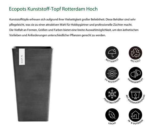 Ecopots Kunststoff-Topf Rotterdam Hoch,