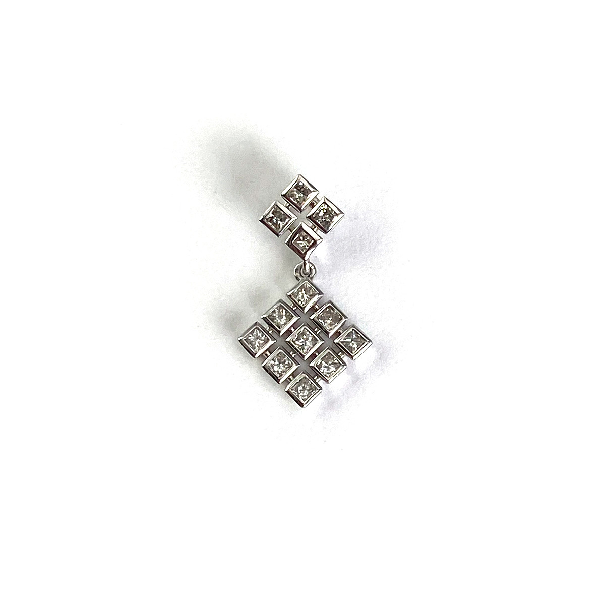 Pendentif d'occasion or 375 blanc diamants