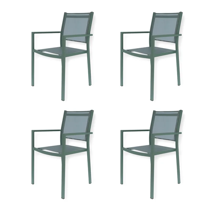 Fiam - Aria Stapelsessel, salbei (4er-Set)