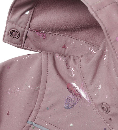 Name It Softshelljacke m. Fleece - NmfAlfa08 - Elderberry/BUTTER