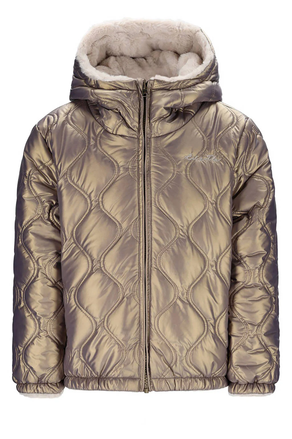 Like Flo imitatiebonten reversible jas beige