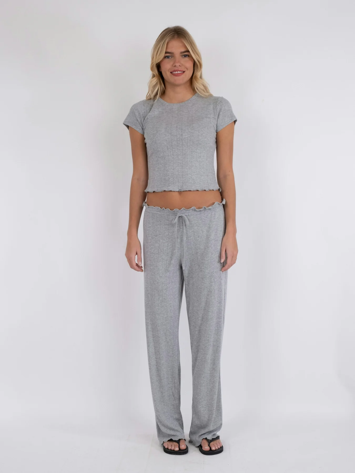 Neo Noir Lonnie Pointelle Top light grey