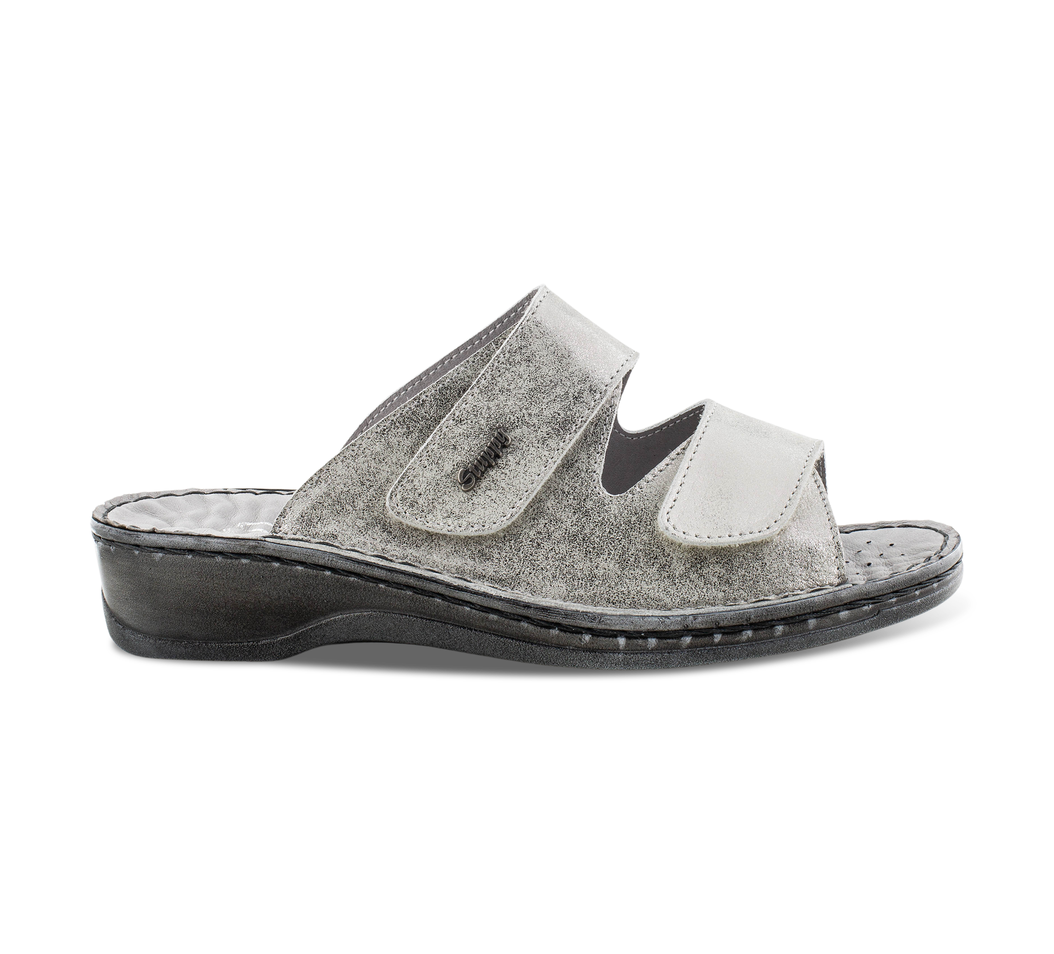 Stuppy Offene Hausschuhe silber