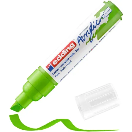 edding 5000 Acrylmarker breit - gelb-grün - 1 Acrylstift wasserfest - breite Keilspitze 5-10 mm