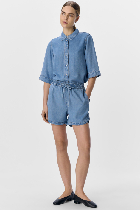 Object blauwe dames korte broek
