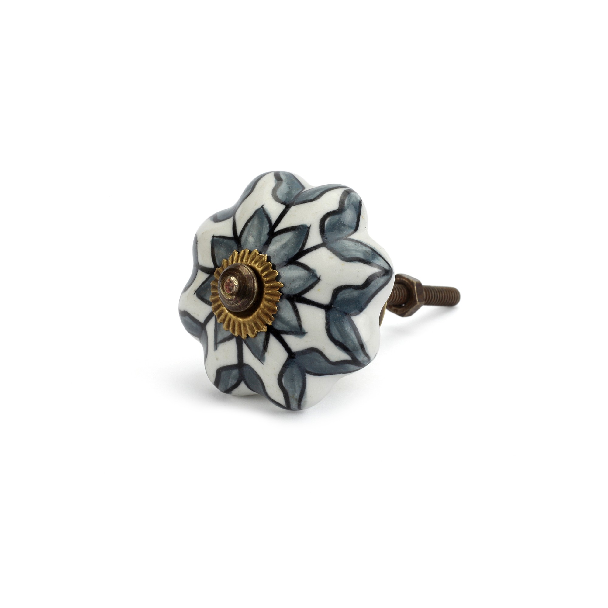 Knauf 'Blume', weiß/grau, Ø 4 cm, T 2,5 cm günstig bestellen