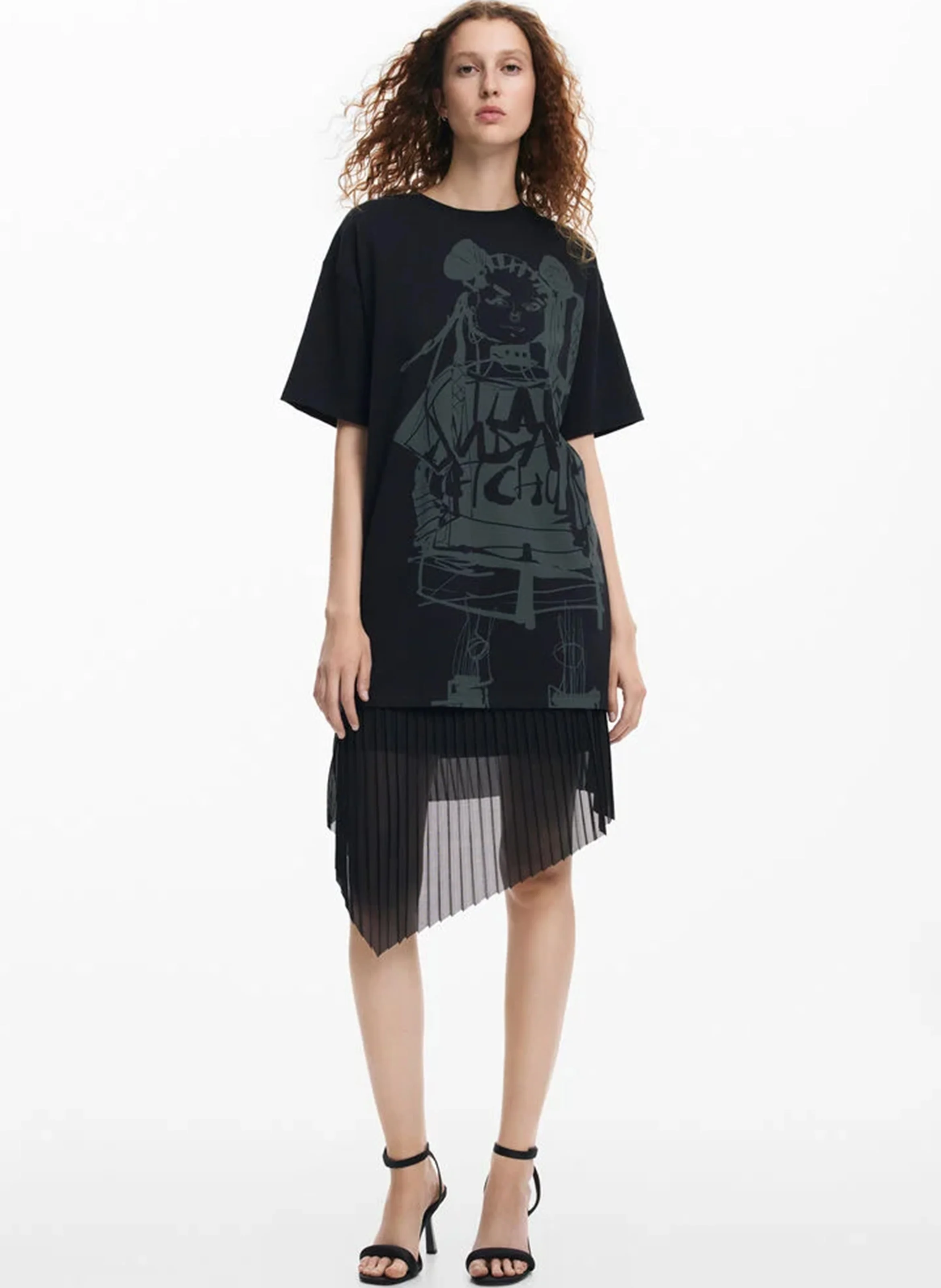 Robe courte oversize| Noir