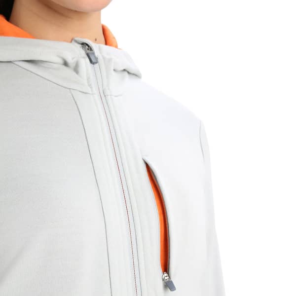 Veste polaire randonnée ICEBREAKER W QUANTUM III LS ZIP HOOD ETHER/F