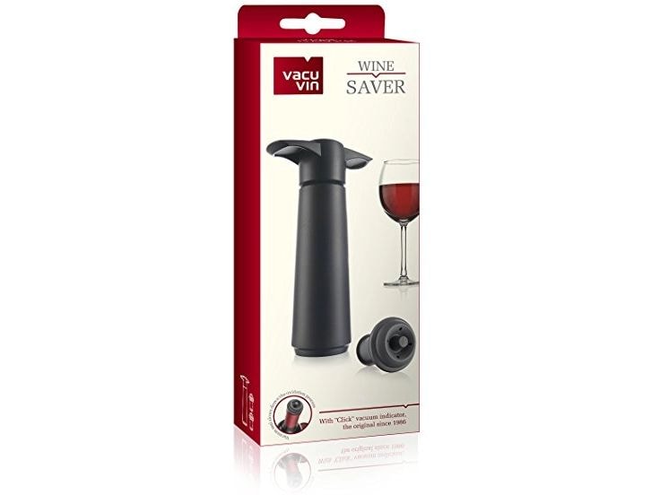 Vacuvin Weinpumpe Wine Saver Schwarz WS Pumpe mit 2 Zapfen