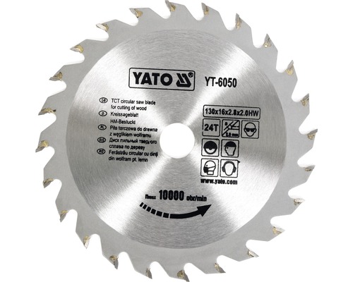 Cirkelzaagblad Yato HM 130 x 2,8 x 16 mm 24 tanden