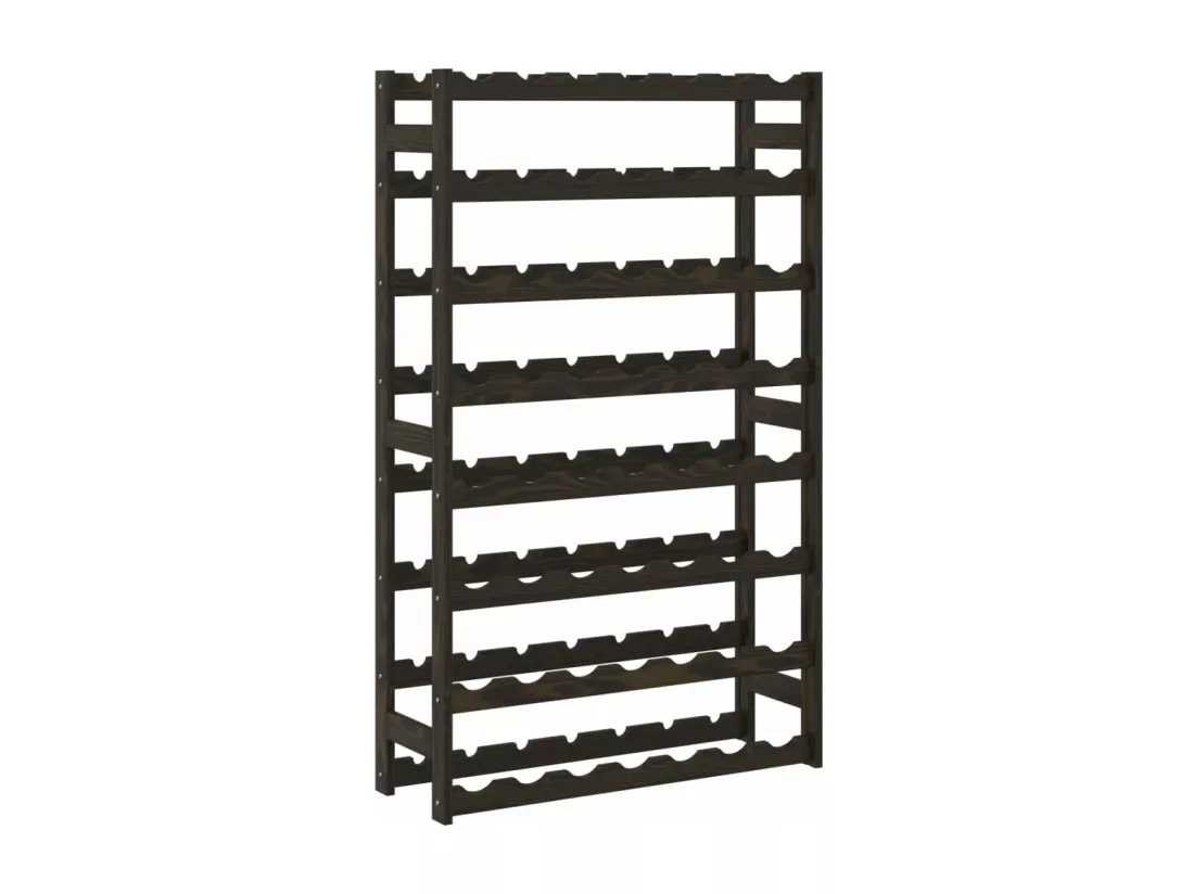 Casier à bouteilles pour 56 bouteilles noir bois pin solide