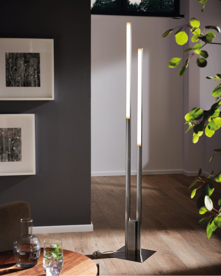 EGLO - Fraioli-Z gulvlampe børstet stål - RGB + TW - Zigbee, Bluetooth