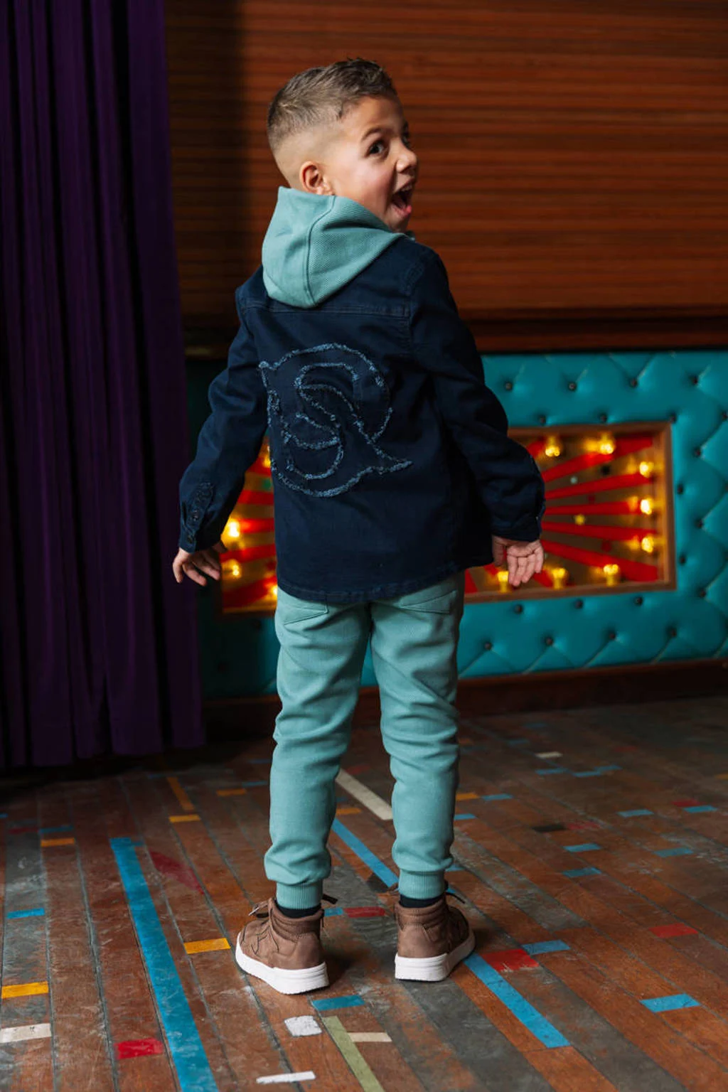 Quapi denim overhemd dark blue denim