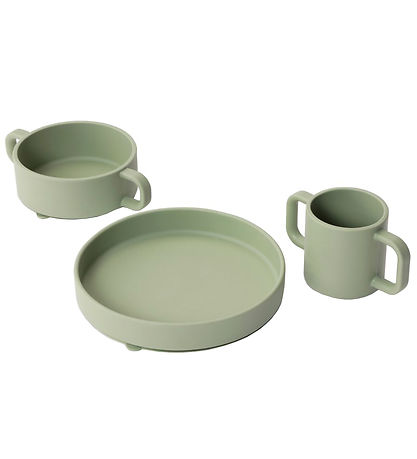 Everleigh & Me Geschirr-Set - Silikon - 3 Teile - Olive