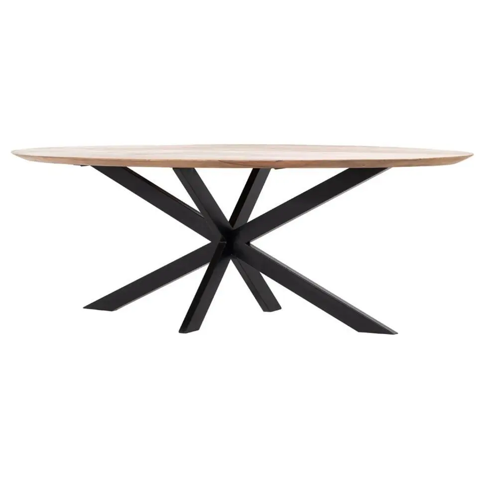 Eettafel Ovaal 160cm - Naturel - Mangohout - Tafel Diamond