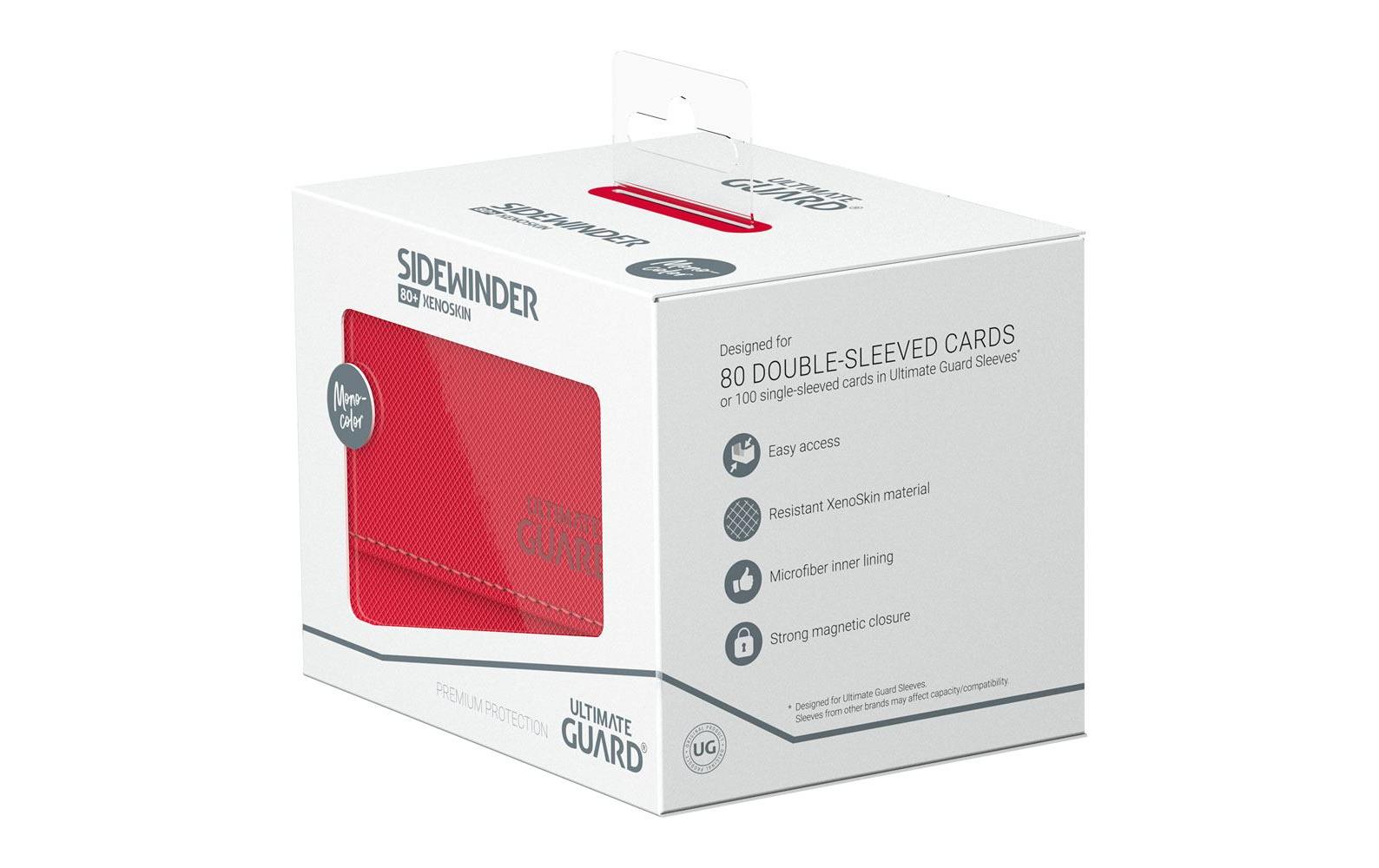 Kartenbox XenoSkin Sidewinder Monocolor 80+ RotHochwertige Box für Sammelkarten in Standardgrösse