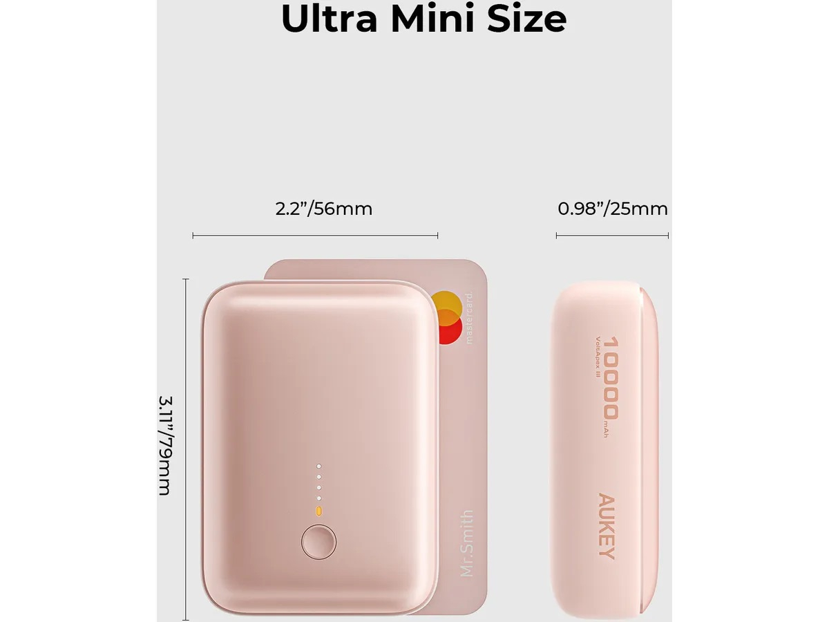 (20W) Spark Mini 10000mAh Powerbank USB C / USB A Ladegerät Power Delivery Quick Charge (PB-Y55 PI) - Roségold
