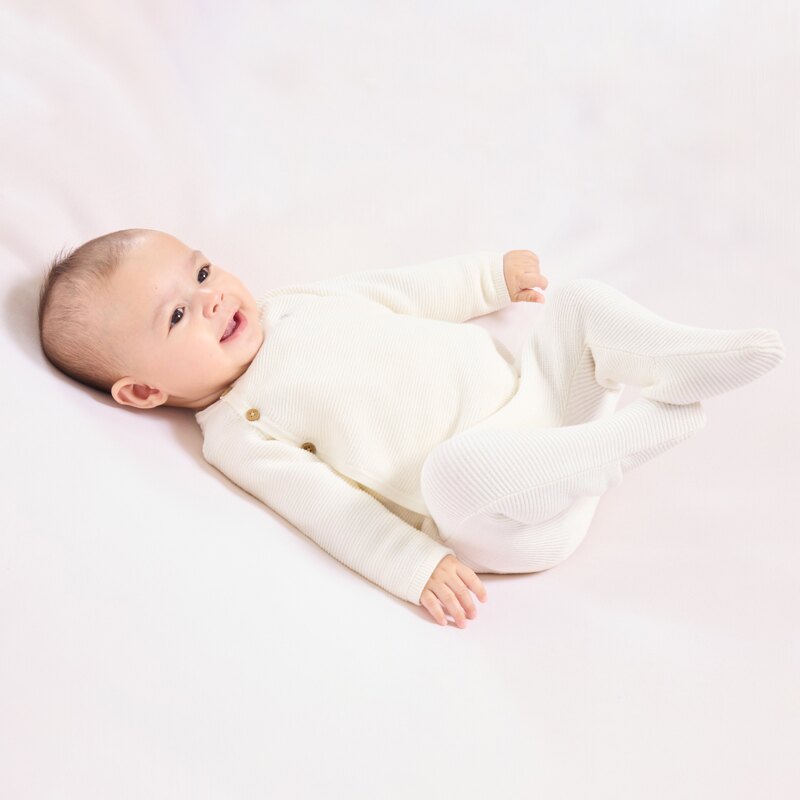 Brassière en maille tricot blanc écru naissance Blanc